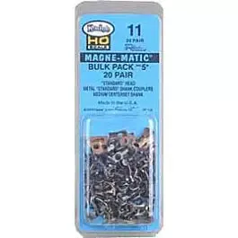 #11 Bulk Pack No.5(R) Knuckle Couplers -- No Draft Gear Boxes - 20 Pairs