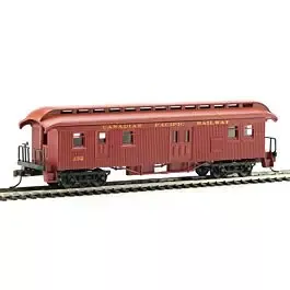 1880s Wood Open-Platform Baggage-RPO - Ready to Run -- Canadian Pacific #132 (red)