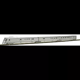 1934 Pioneer Zephyr 3-Car Train-Only Set - Standard DC -- Undecorated (silver, no lettering)
