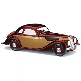 1938 BMW 327 Coupe - Assembled -- 100th Anniversary Edition (maroon, gold)