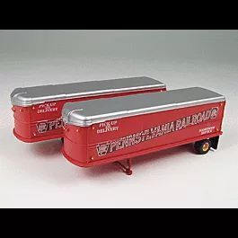 1940s-1960s AeroVan Reefer Trailer 2-Pack - Assembled - Mini Metals(R) -- Pennsylvania Railroad Merchandise Service