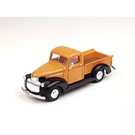 1941-1946 Chevrolet Pickup Truck - Assembled - Mini Metals(R) -- Omaha Orange, Black