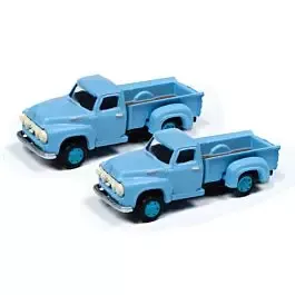1954 Ford Pickup Truck 2-Pack - Assembled - Mini Metals(R) -- Glacier Blue