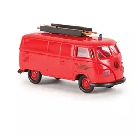 1960-1963 Volkswagen T1b Cargo Van w/Rear Windows - Assembled -- Werkfeuerwehr Fahr (red, German Lettering)