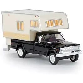 1962 Jeep Gladiator Pickup Truck with Camper Body - Assembled -- Black