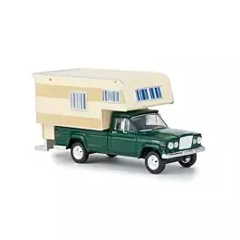 1962 Jeep Gladiator A Pickup Truck with Camper Body - Assembled -- Green, White, Ivory