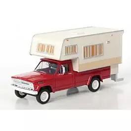1962 Jeep Gladiator Pickup Truck with Camper Body - Assembled -- Red, White