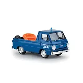 1964 Dodge A 100 Pickup Truck - Assembled -- Zurich Water Patrol (blue, German Lettering)