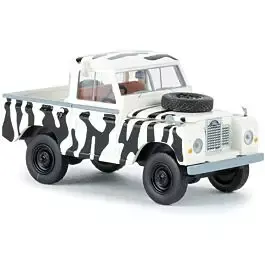 1968 Land Rover 88 Pickup Truck - Assembled -- Safari (Zebra Stripes; black, white)