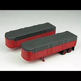 32' Covered Wagon Trailer 2-Pack - Assembled - Mini Metals(R) -- Red, No Lettering