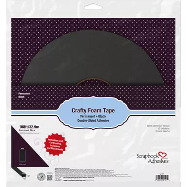 3L - Scrapbook Adhesives Crafty Foam Tape Roll - Black, .39"X108' (02101-20)