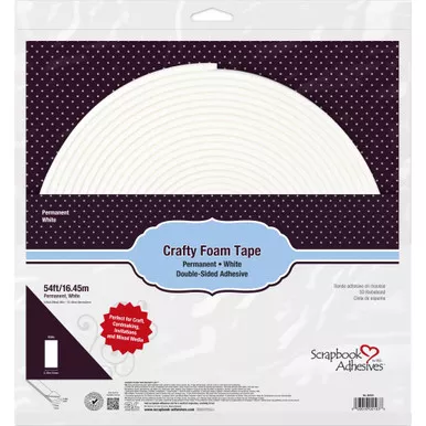 3L - Scrapbook Adhesives Crafty Foam Tape Roll - White, .39"X54' (02103-20)
