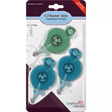 3L - Scrapbook Adhesives E-Z Runner Dots Value Pack 3/Pkg-1-Repo/2-Perm, .3"X42', Total 126' (1233-8)