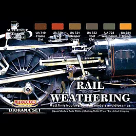 Acrylic Paint Set - Lifecolor(R) -- Rail Weathering Set - 6 Colors