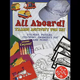 All Aboard! Trains Activity Kit - Stickers, Crosswords & More