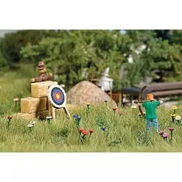 Archery Range - Action Set -- Figure with Bow, Target, Hay Bales