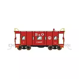 B&O I-12 Wagontop Bay Window Caboose - Ready to Run -- Baltimore & Ohio #C-2407 (1955-62 Scheme, red, white, B&O & Capitol Dome Log