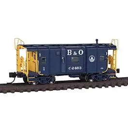 B&O I-12 Wagontop Bay Window Caboose - Ready to Run -- Baltimore & Ohio #C-2463 (1965-69 Scheme, blue, yellow)