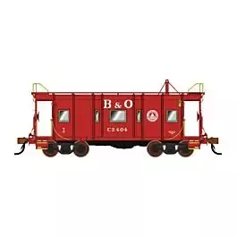 B&O I-12 Wagontop Bay Window Caboose - Ready to Run -- Baltimore & Ohio C-2469 (1955 red, white, 7" numbers)