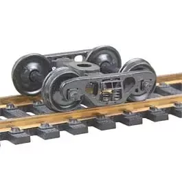 Barber(R) S-2 70-Ton Roller Bearing Fully Sprung Self-Centering Metal Trucks -- Code 110 (.110") 33" Smooth-Back RP-25 Wheels1 Pair