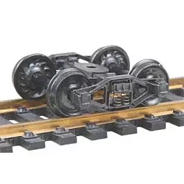 Bettendorf T-Section Fully Sprung Metal Trucks -- Code 110 (.110") 33" Ribbed-Back RP-25 Wheels - 1 Pair