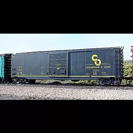 Blueprint Series 50' Single Door Boxcar w/9' Door & Riveted Sides -- Chesapeake & Ohio (blue)