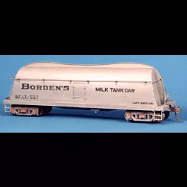 "Butterdish" Milk Tank Car -- Borden's (black) w/Decals & Trucks, Less Wheels & Couplers