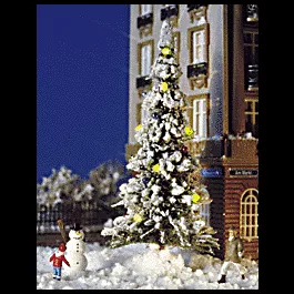 Christmas Tree -- w/7 Yellow Lights & Snowman
