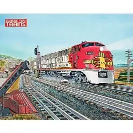 Classic Toy Trains Lionel Santa Fe Warbonnet F3 Diesels Print by Robert Sherma -- 16 x 20"40.6 x 50.8cm