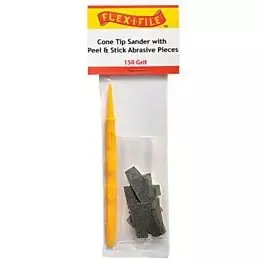 Cone-Tip Sander -- 150 Grit Abrasive Pieces (10) & Handle
