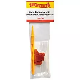 Cone-Tip Sander -- 280 Grit Abrasive Pieces (10) & Handle