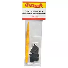 Cone-Tip Sander -- 320 Grit Abrasive Pieces (10) & Handle