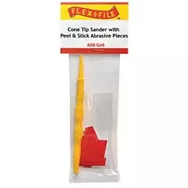 Cone-Tip Sander -- 600 Grit Abrasive Pieces (10) & Handle