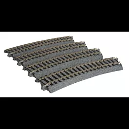 Curved Roadbed Track Section - Unitrack -- 22.5-Degree Section, 14-1/2"370mm Radius pkg(4)