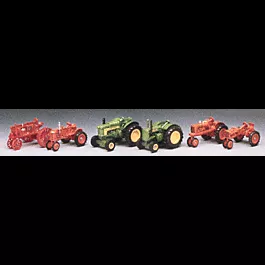 Farm Country Farm Machinery Assortment -- 4 Each Deere, AGCO, & Case 2-Piece Historic Tractors