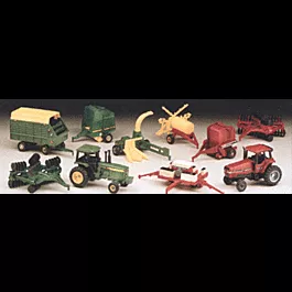 Farm Country Farm Machinery Assortment -- 6 Each Assorted Deere & Case Tractor & Implements