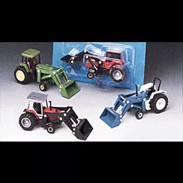 Farm Country Farm Machinery Assortment -- Tractor w/Loader Deere (4), Case (4) Ford (2), Massey (2)