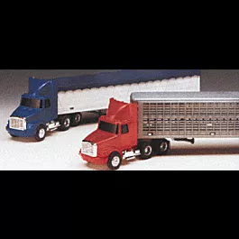 Farm Country Tractor/Trailer Assortment -- American Semis; 4 Grain Trailers, 2 Livestock Trailers w/Semi Tractors