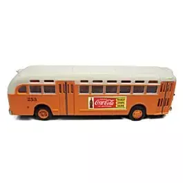 GMC TDH3610 Transit Bus - Assembled - Mini Metals(R) -- Atlanta, Georgia, Coca-Cola (orange, cream 2-tone)