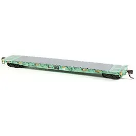 GSC 60' Flatcar - Ready to Run -- Missouri Pacific #818029 (MOW green, yellow Conspicuity Marks)