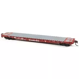 GSC 60' Flatcar - Ready to Run -- Wabash #406 (As-Delivered Scheme, Boxcar Red)