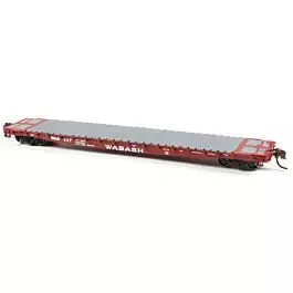 GSC 60' Flatcar - Ready to Run -- Wabash #415 (As-Delivered Scheme, Boxcar Red)