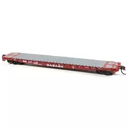 GSC 60' Flatcar - Ready to Run -- Wabash #443 (As-Delivered Scheme, Boxcar Red)
