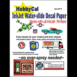 HobbyCal Ink Jet Water-Slide Decal Paper -- 8-1/2 x 11"21.6 x 27.9cm (white) pkg(5)