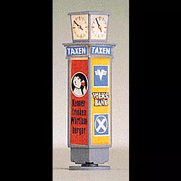 Illuminated Clock -- Kiosk w/Clock, 1-1/2" High