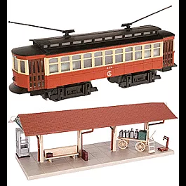 Industrial Rail(TM) Trolley Set 3-Rail -- Chicago Surface Lines, Station Platform, 40 x 50" Oval