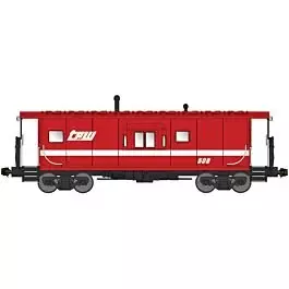International Car Half-Bay Window Caboose - Ready to Run -- Toledo Peoria & Western #508 (red-orange, white)