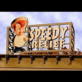 Laser-Cut Wood "Builts" Billboard - Assembled - Large, For HO & O -- Alka-Seltzer Speedy Relief