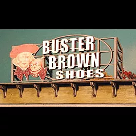 Laser-Cut Wood "Builts" Billboard - Assembled - Small, For N & HO -- Buster Brown