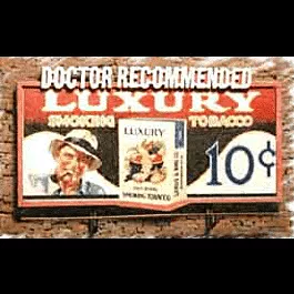 Laser-Cut Wood "Sidewinder" Billboard - Small, For N & HO -- Doctor Recommended Luxury Smoking Tobacco